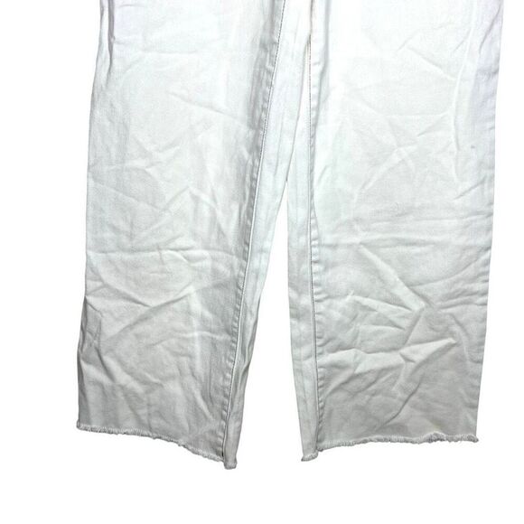 NEW Future Collective With Jenny K. Lopez High-Rise Raw Edge Ecru Jeans 00 - Picture 4 of 9